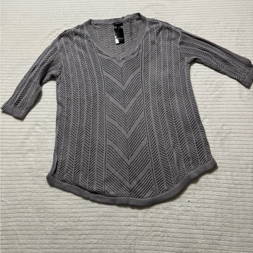 Torrid Charcoal V-Neck Women's Sweater